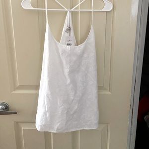 Loft white floral print strappy tank top.